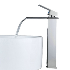 Beelee BL0518NH Waterfall Bathroom Sink Faucets, Taps for Bathroom