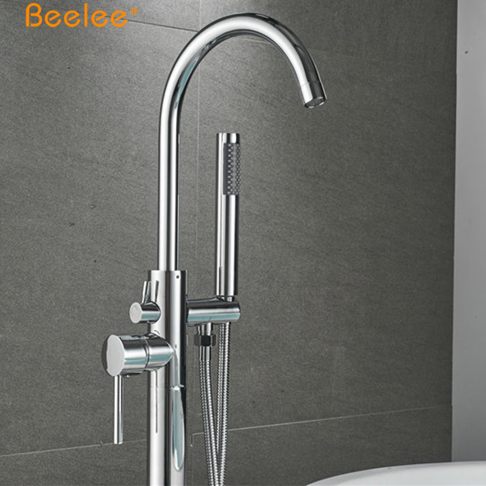 Beelee Bathroom Free Standing Shower Set Floor Bathtub Faucet