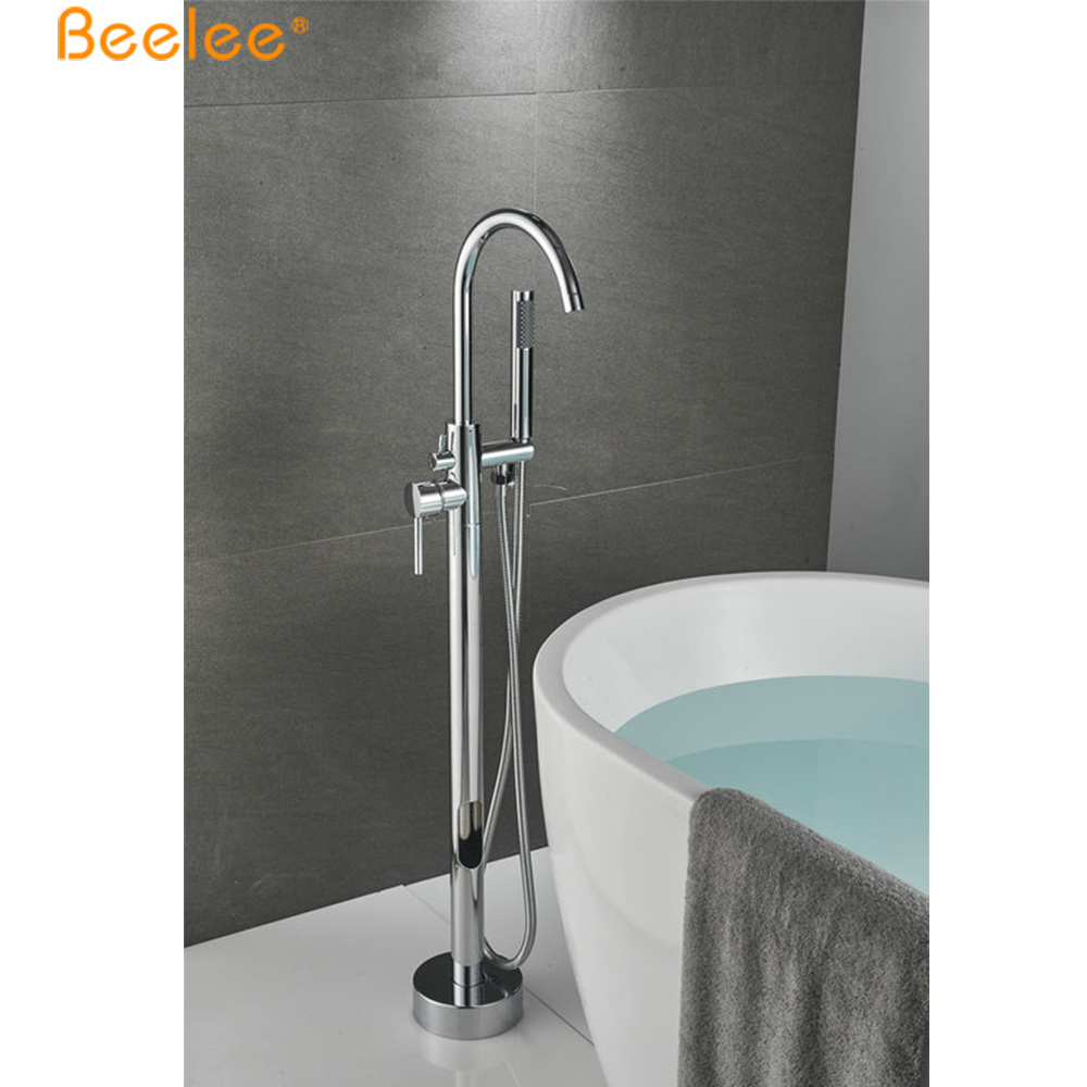 Beelee Bathroom Free Standing Shower Set Floor Bathtub Faucet