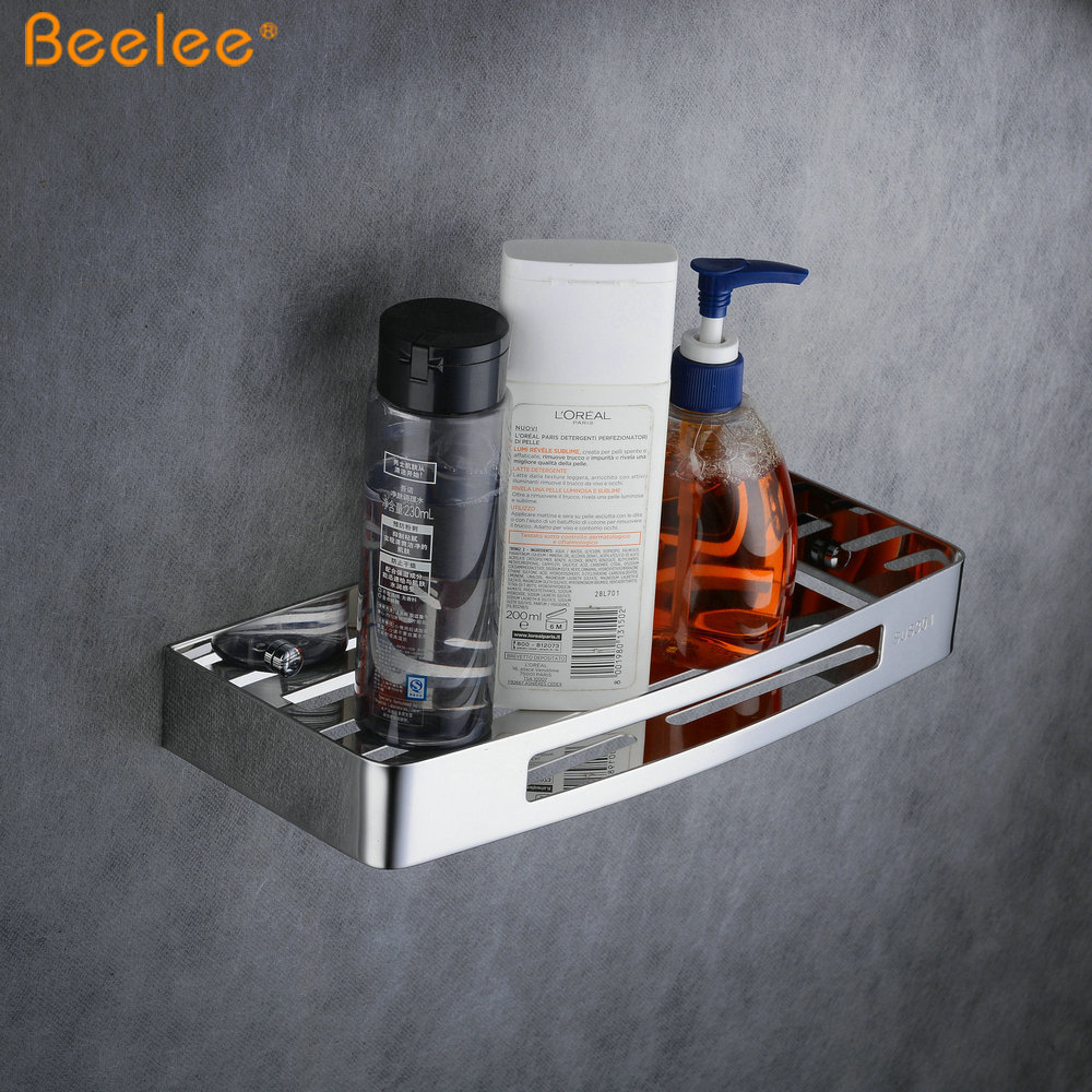 Beelee BA9287C Metal Stainless Steel 304 Wall Mounted Bath Shower Rack Bathroom Shelves