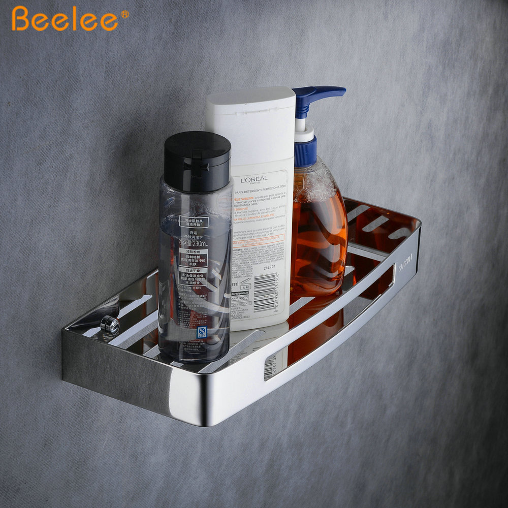 Beelee BA9287C Metal Stainless Steel 304 Wall Mounted Bath Shower Rack Bathroom Shelves