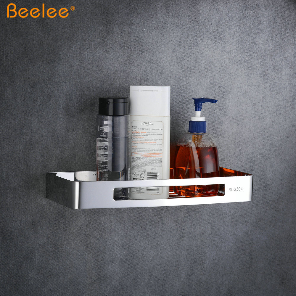 Beelee BA9287C Metal Stainless Steel 304 Wall Mounted Bath Shower Rack Bathroom Shelves