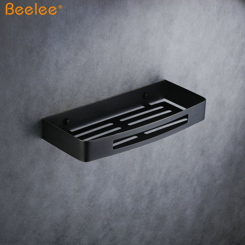 Beelee BA9287B Black Stainless Steel 304 Bathroom Storage Organizer Shower Shelf Shower Caddy Rack