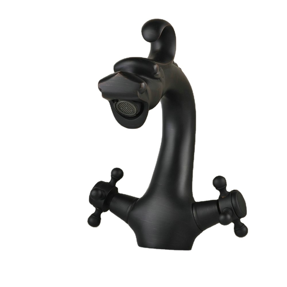 Beelee Bathroom Oil Rubbed Bronze Dragon Faucet with Dual Cross Handle