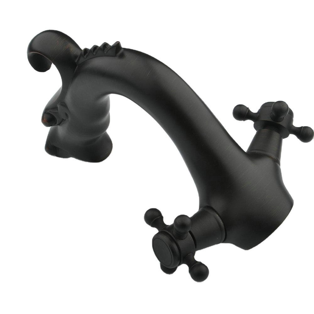 Beelee Bathroom Oil Rubbed Bronze Dragon Faucet with Dual Cross Handle