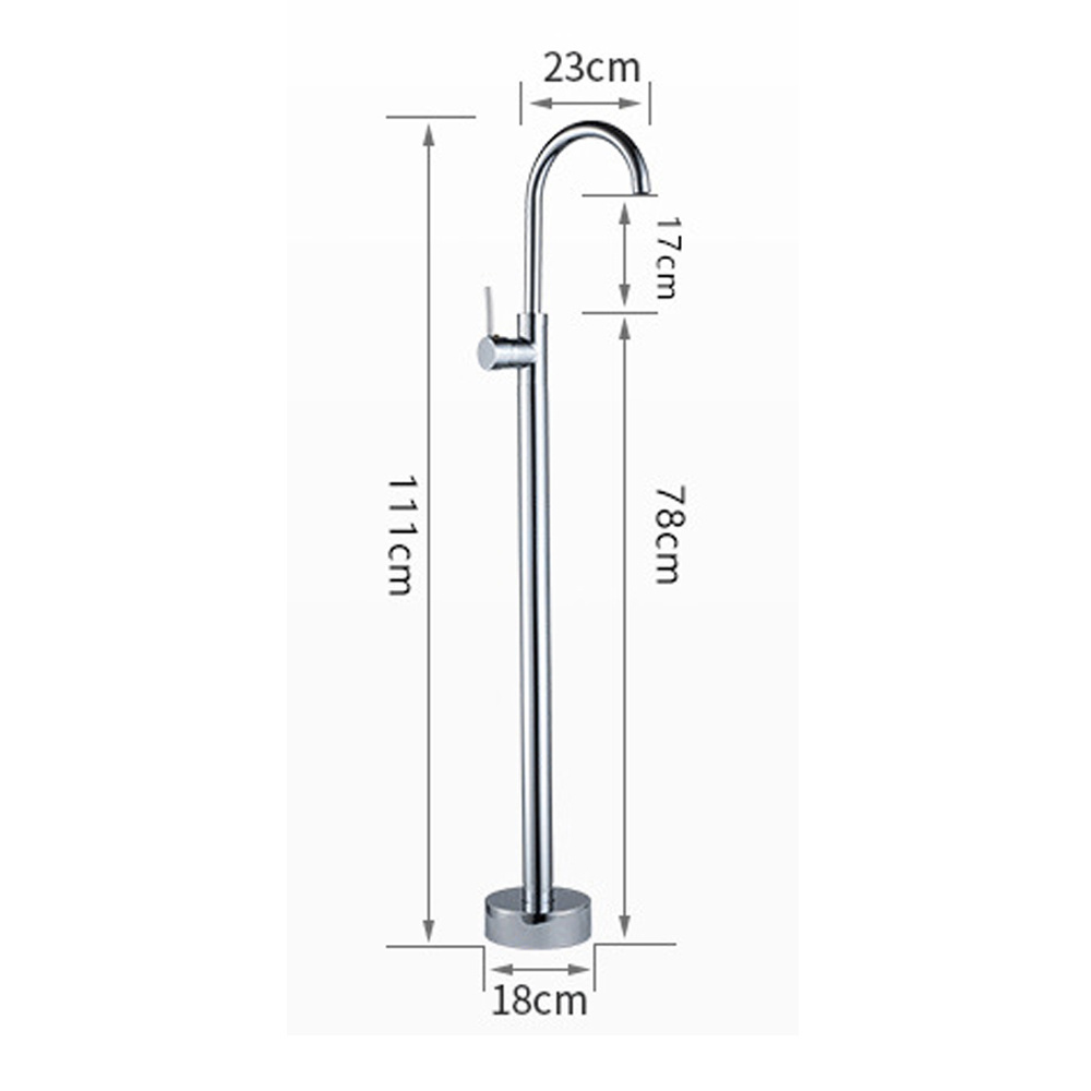 Beelee BL19000C Polished Chrome Freestanding Bathtub Faucet Floor Mount ...