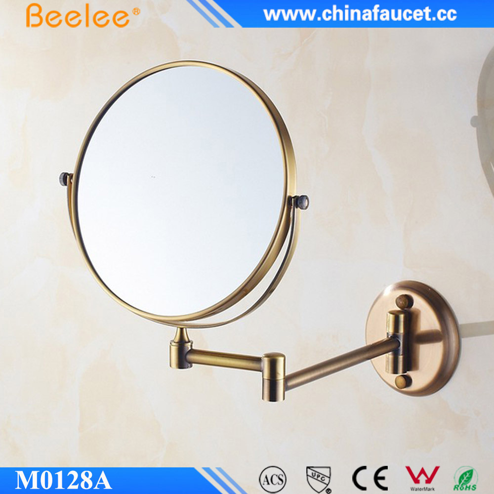 Beelee Bathroom Black Folded Mirror Double Sides Wall Cosmetic Magnifying Mirror