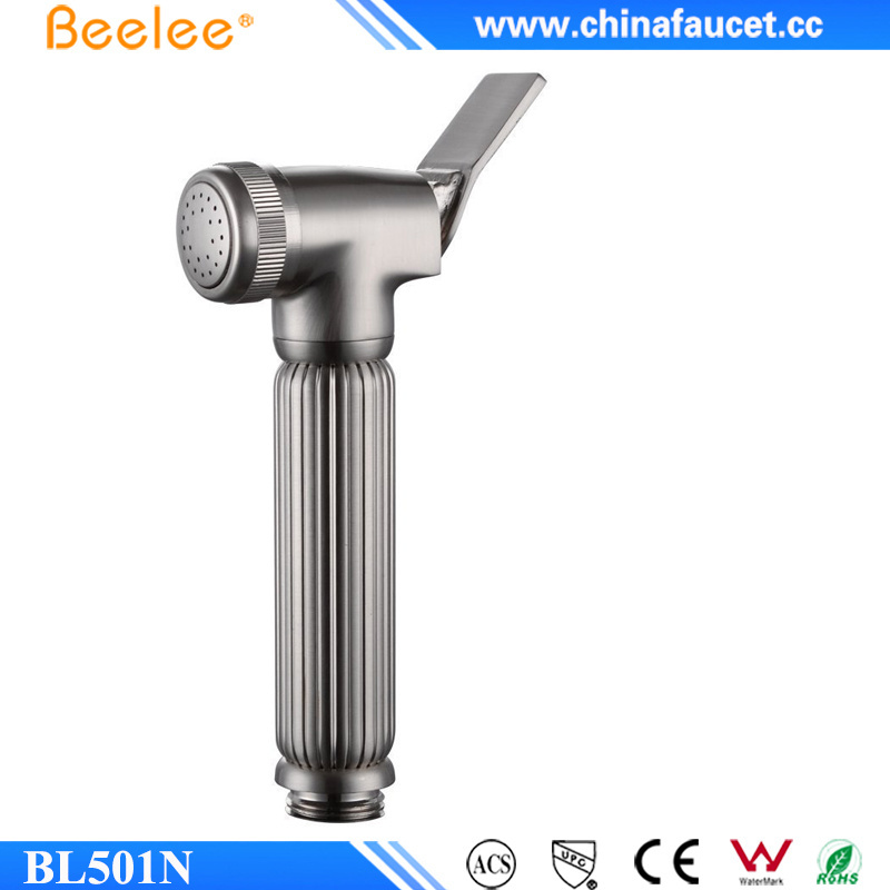 Bathroom Brushed Nickel Brass Shattaf Clean Toilet Hand Nozzle Bidet