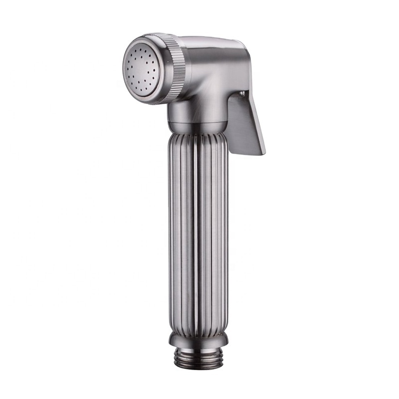 Bathroom Brushed Nickel Brass Shattaf Clean Toilet Hand Nozzle Bidet