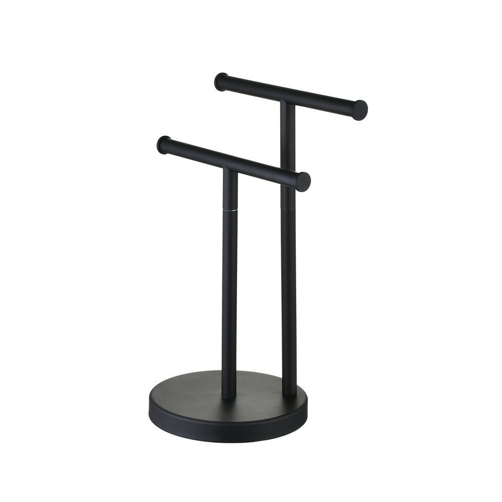 Double T-Shape Hand Towel Holder Stand with Weighted Base, Countertop Towel Holder for Bathroom, Standing Towel Rack