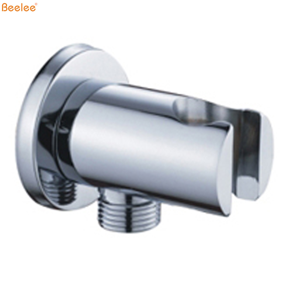 Beelee Brass Round Chrome Shower Wall Elbow Bracket With Shower Holder Bathroom Shower holder