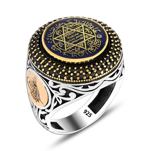 Solomon Seal Statenent Signet Mens Ring Accessories Ottoman Gift for Man Traditional Turkish Ring for Men Trendy Vintage Ring