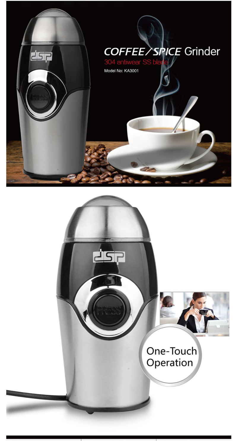 Beeman Portable Mini Electric Automatic Turkish Espresso Professional Coffee Bean Grinder Blades Machine