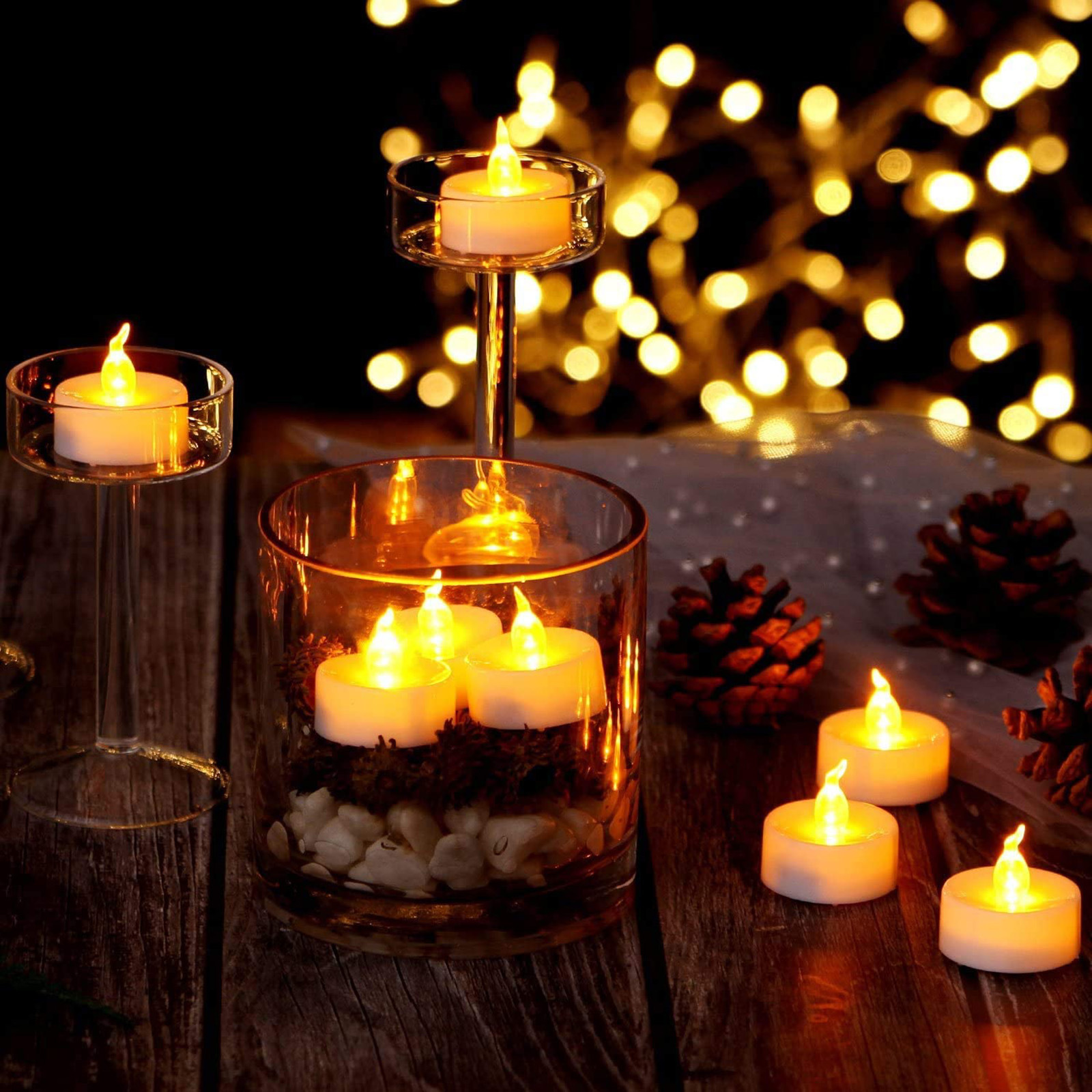 Beeman Plastic Mini Battery Operated Flameless Led Tea Lights Candle For Decoration