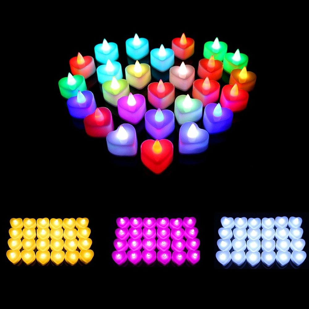 Beeman 24Pcs Home Deocor Candles Battery Powered Flameless Led Tealight Candles