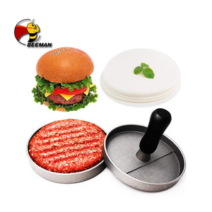 Beeman Manual Cast Iron Non Stick Meat Burger Smash Press Hamburger Patty Maker