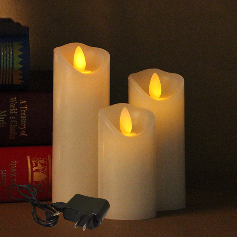 Beeman Led Pillar Candles Rechargeable Flameless Flickering Usb Candle For Home Decor Wedding