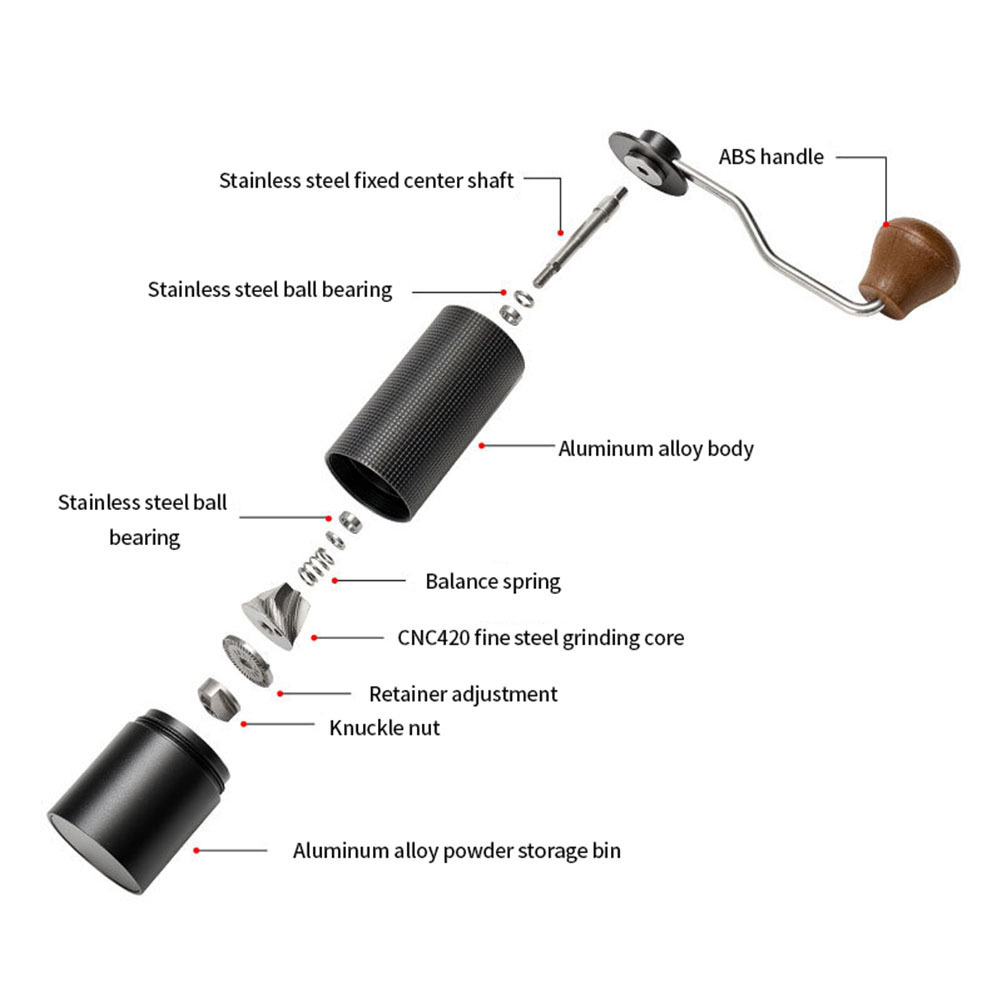 Beeman Manual Coffee Grinder Hand Adjustable Steel Core Burr For Kitchen Portable Hand Espresso Coffee Milling Tool