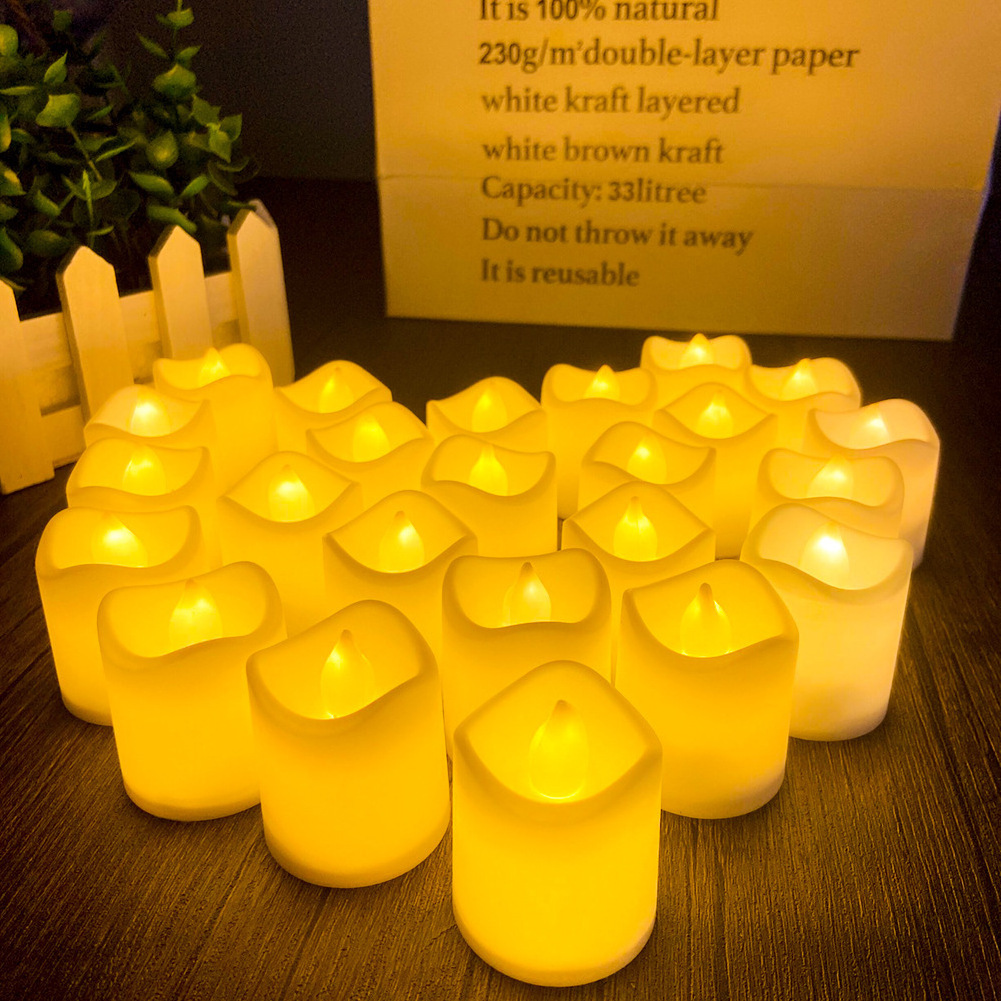 Beeman Plastic Large Candle Flameless Votive Flickering Electric Candle With Yellow Light