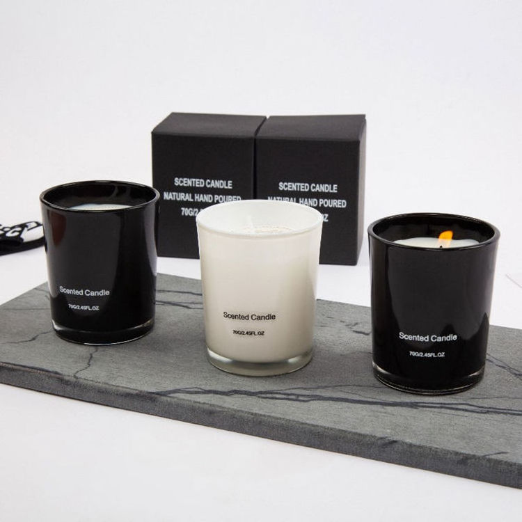 Beeman Soy Wax Candle Highly Scented Candles For Home| All Natural Aroma Candles With Black White Glass Jar And Gift Box