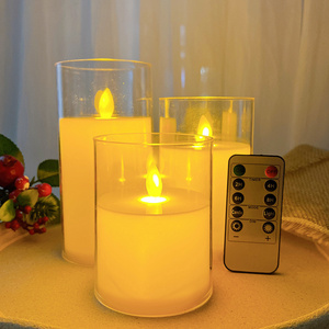 Beeman Clear Tube Flicker Light Remote Control Flameless Led Candle With Moving Dancing Flame