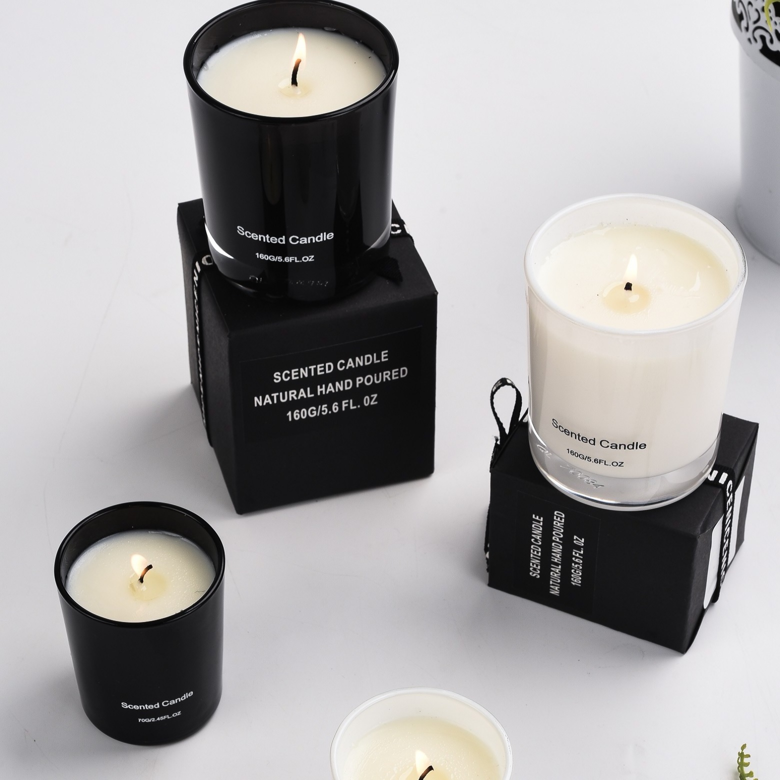 Beeman Soy Wax Candle Highly Scented Candles For Home| All Natural Aroma Candles With Black White Glass Jar And Gift Box