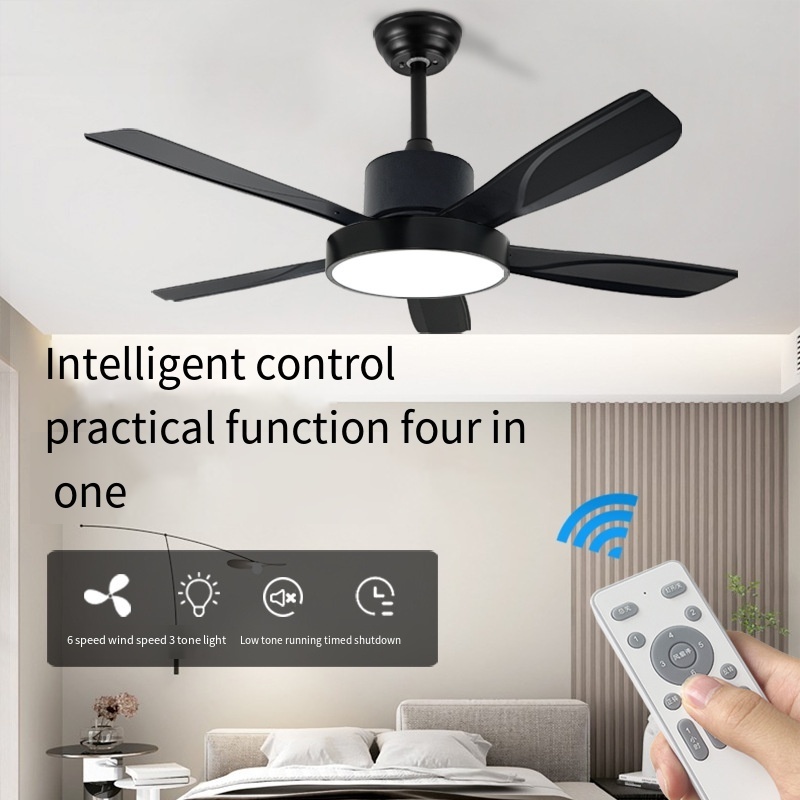 Beeman Led Dimmable Dc Reversible Modern Ceiling Fan Wide Angle Air Supply 5 Blades Remote Controlled Ceiling Fan Light