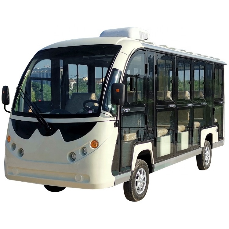 Electric China 14 Passengers Electric Sightseeing Bus Car Shuttle For Vacation 100KM ev car