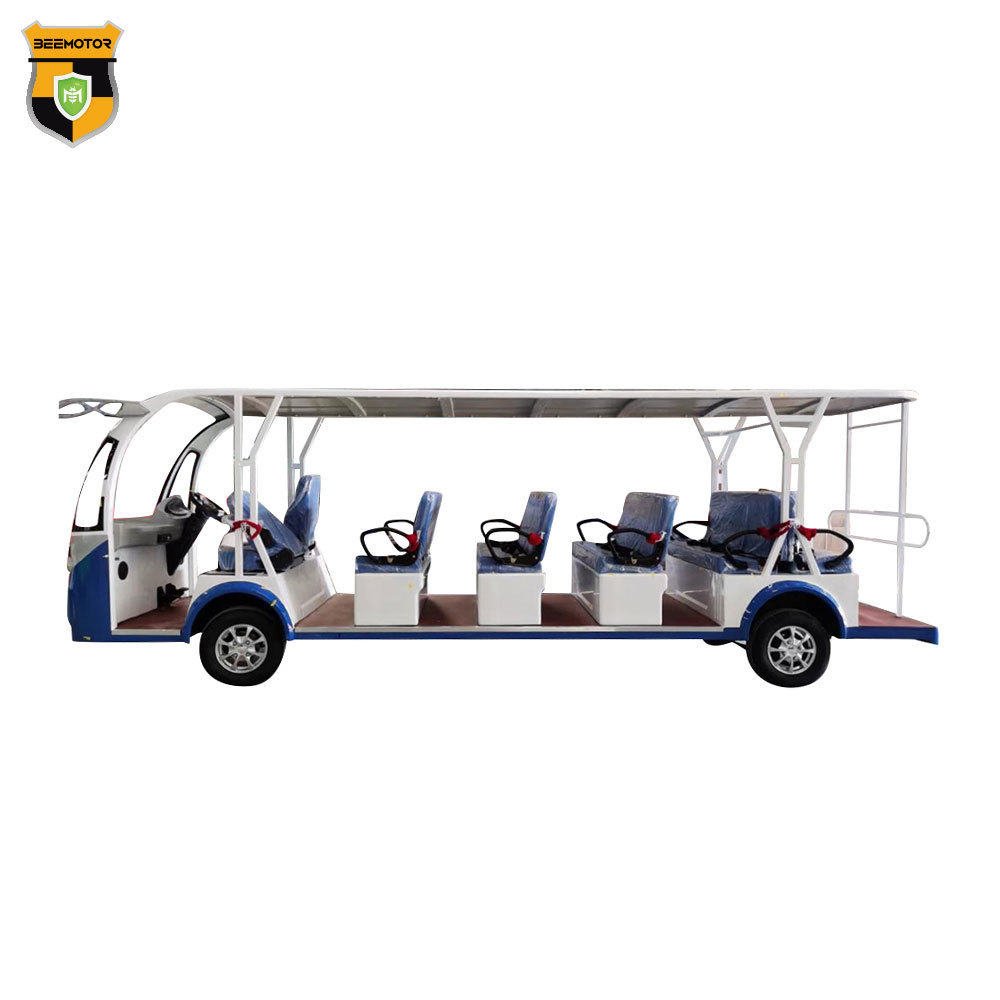 2023 Hot sell 17 Seater Car Tourist City Sightseeing Luxury Resort 72V Factory price Electric Shuttle Bus on Sale