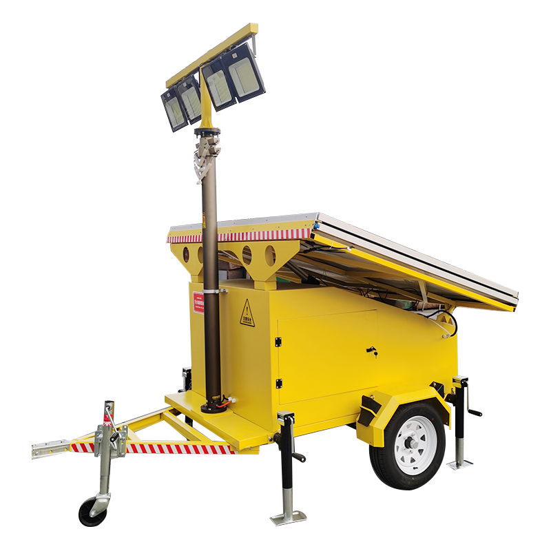 Customized Height 4M~8M Mobile/Trailer 4 Lamps LED Mobile Solar Lighting Towers Solar Power Trailer