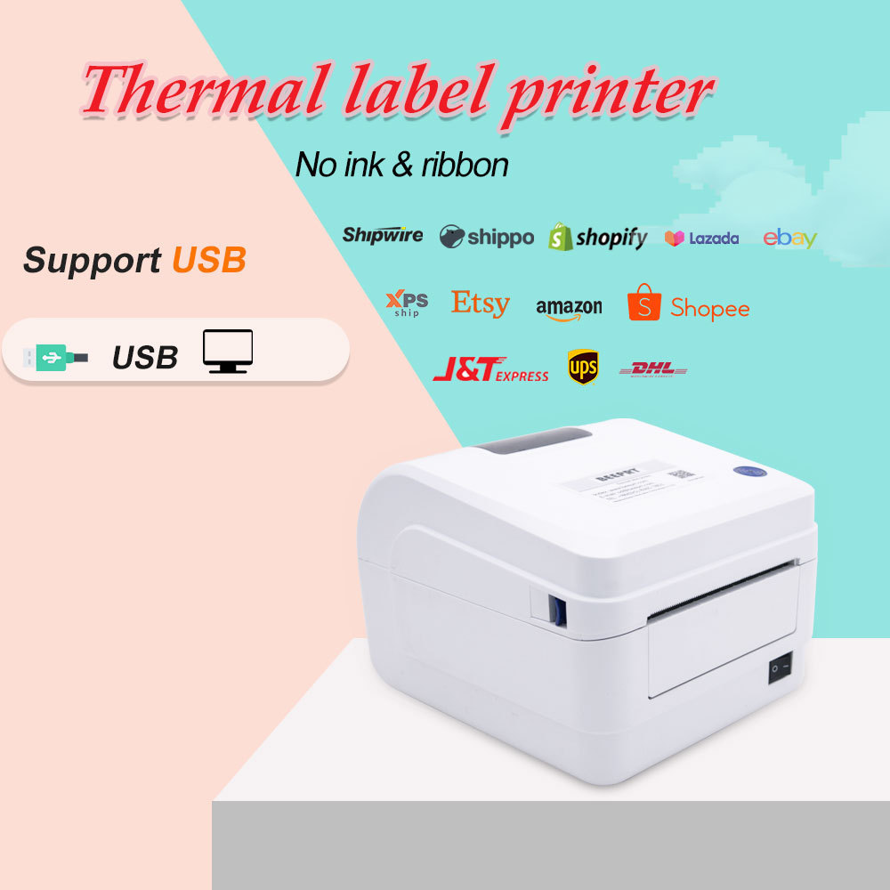 Beeprt 4*6 110mm thermal label printer shipping address label printer sticker QR code printer with Blue-tooth for express