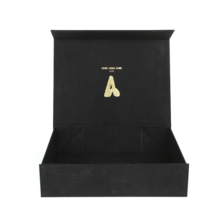 Custom Luxury Invitation Gift Box Velvet Invitation Box For Wedding suede premium colorful magnetic box gold foil logo