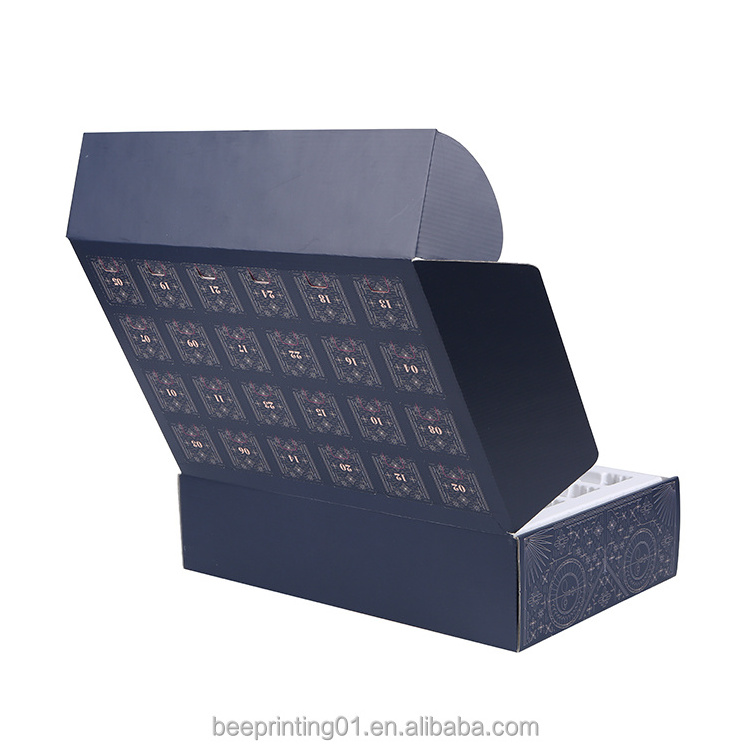 Empty Advent Christmas Calendars Packaging Box Custom Advent Calendar Paper Box Corrugated Board Customized Fashion Accessories