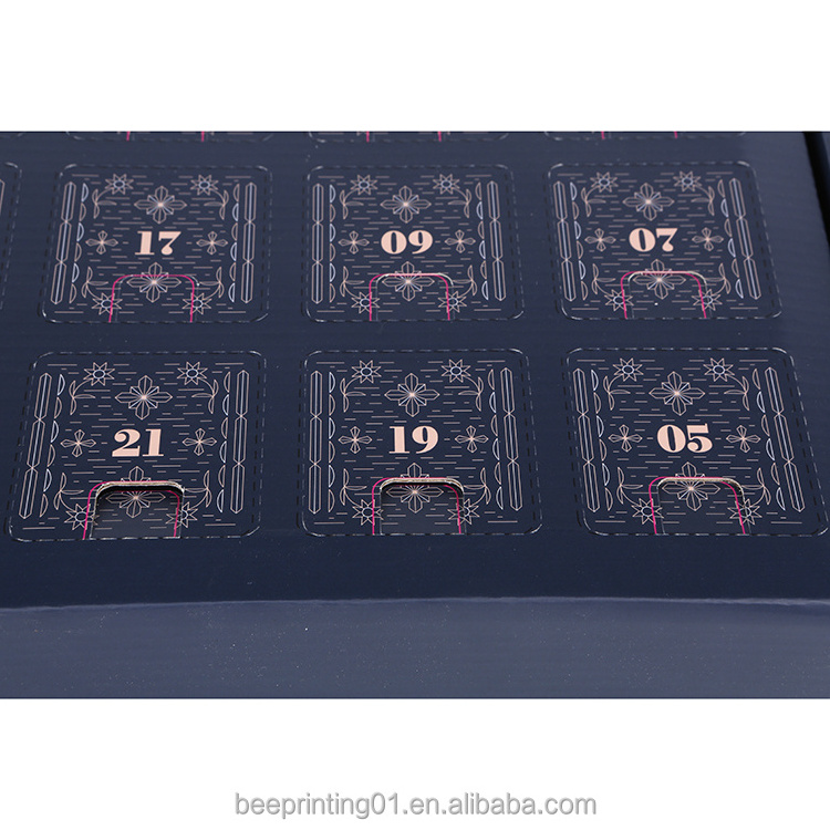 Empty Advent Christmas Calendars Packaging Box Custom Advent Calendar Paper Box Corrugated Board Customized Fashion Accessories