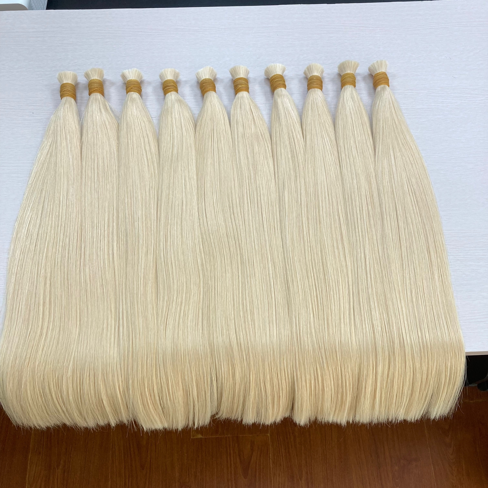 Cuticle Aligned Remy Hair Vietnamese Double Drawn High Quality Hair Raw Bulk White Blonde Hair