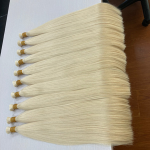 Cuticle Aligned Remy Hair Vietnamese Double Drawn High Quality Hair Raw Bulk White Blonde Hair