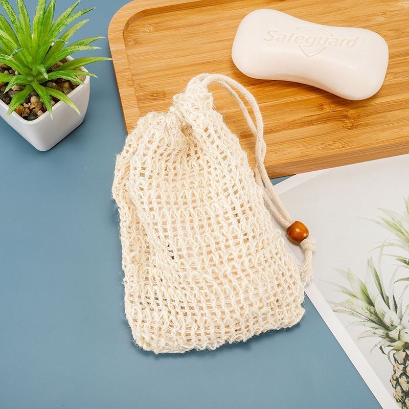 Natural Sisal Hemp SoapBag Blister Ramie Mesh Soap Storage Bags Foam Maker Net Bags Foaming Easy Bubble Soap Holder