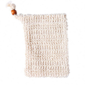 Eco Friendly Natural Cotton Drawstring Mesh Hemp Exfoliating Saver Sisal Soap Bag Pouch