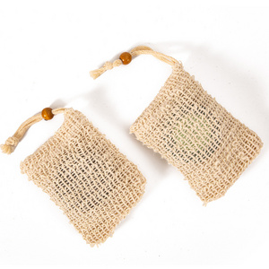 Reusable Linen Cotton Mesh Drawstring Packaging Soap Saver Gift Pouch Organic Cosmetic Soap Bag