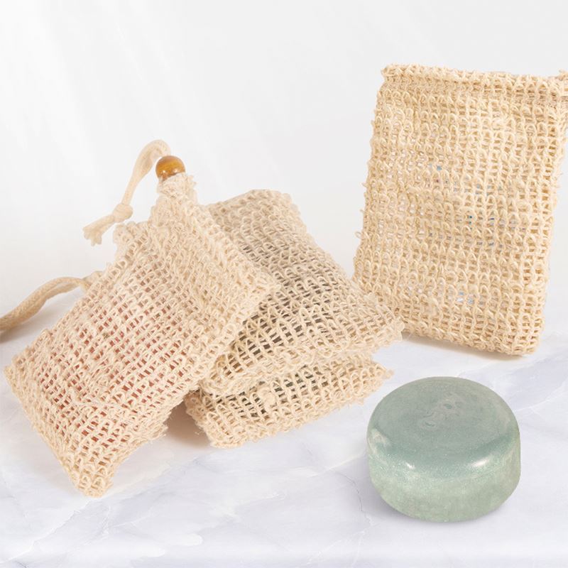 Natural Sisal Hemp SoapBag Blister Ramie Mesh Soap Storage Bags Foam Maker Net Bags Foaming Easy Bubble Soap Holder