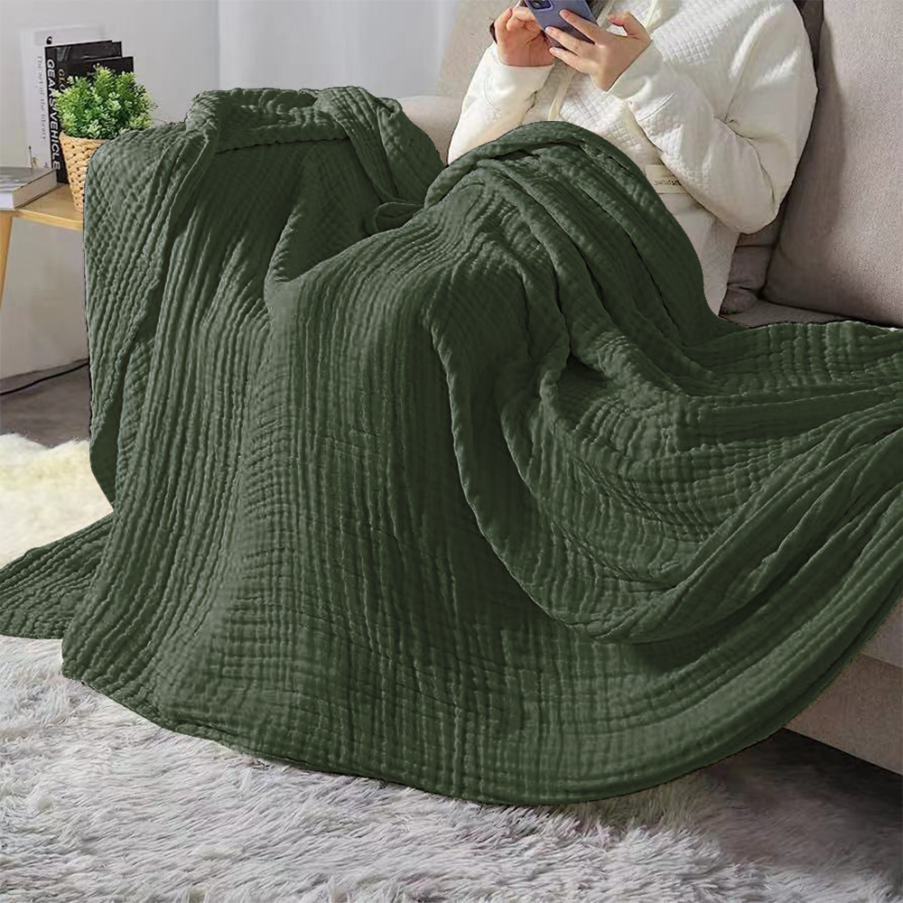 Muslin Blanket Throw Blanket for Bed or Sofa Soft Breathable Twin Size Gauze Blanket for Adult All Season