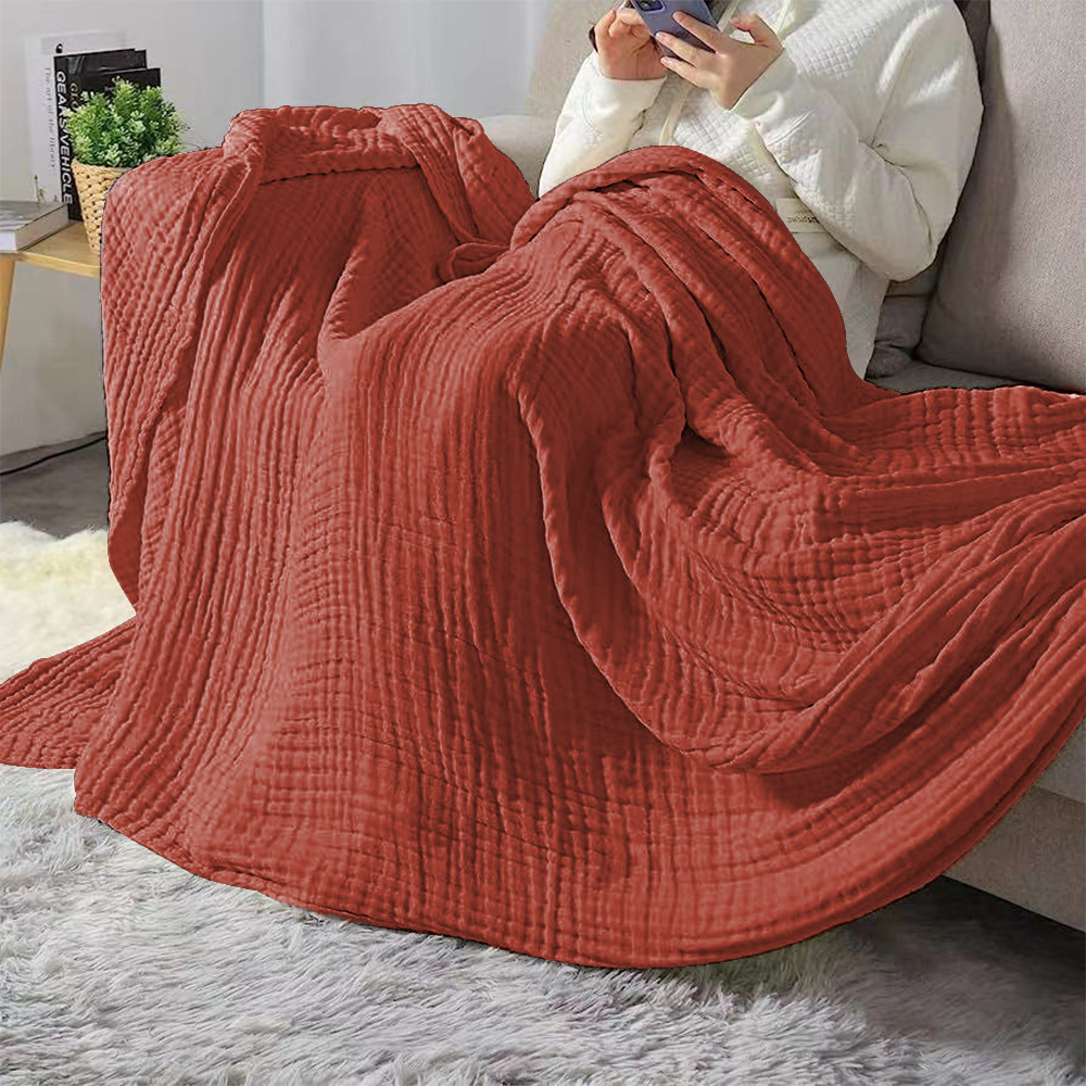 Muslin Blanket Throw Blanket for Bed or Sofa Soft Breathable Twin Size Gauze Blanket for Adult All Season