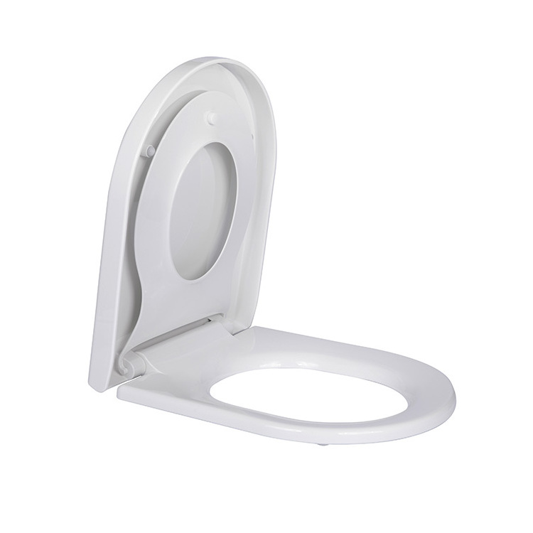 High quality d shape custom soft close mechanism plastic toilet seat cover for child and parent toilet