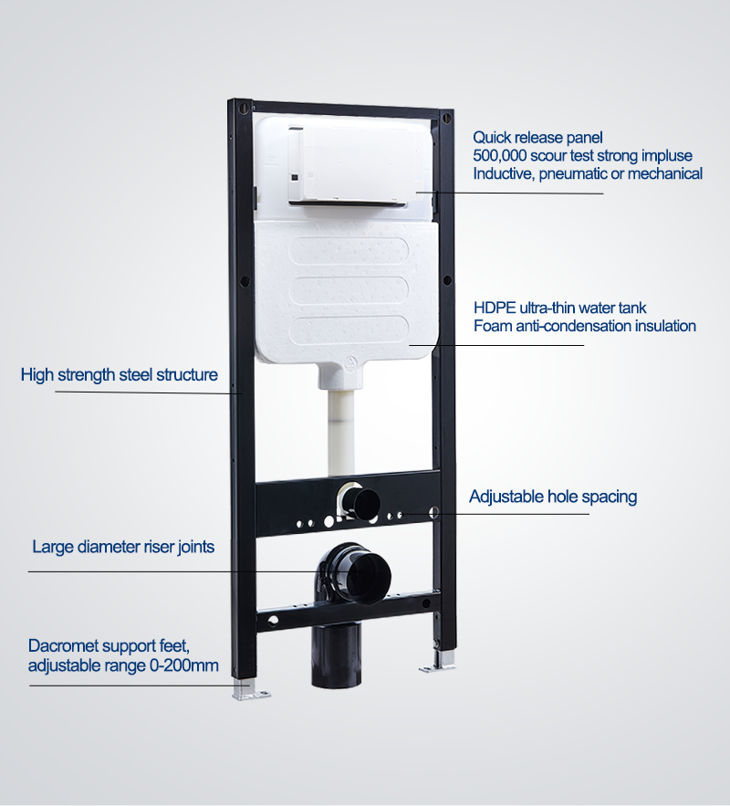 Top selling wall hung toilet installation system simple stylish concealed flush toilet cistern