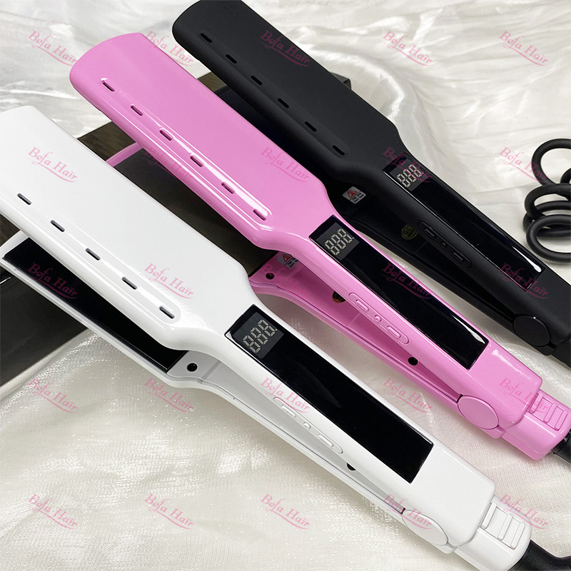 Bling Flat Iron Vapor,Wholesale Custom Private Label Flat Iron, Led Display Steam Bling Hair Straightener