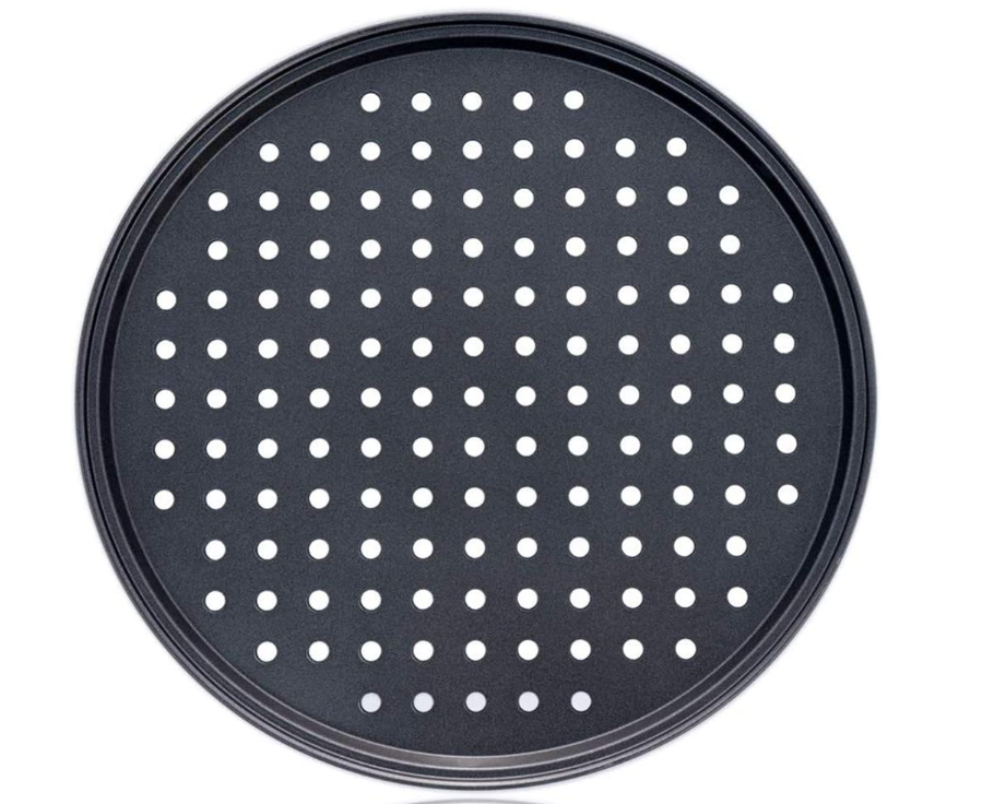 12 inch Round Pizza Pan With Holes,  Carbon Steel Perforated Non-Stick Tray Bake Tool, Crispy Cake Mold for Home Kitchen oven