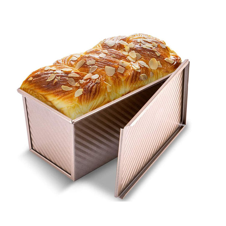 Wholesale Carbon Steel Tin Non-Stick Carbon Steel Corrugated Baking Tools Toast Mold Box Bread Pan Bakeware Loaf Pan With Lid