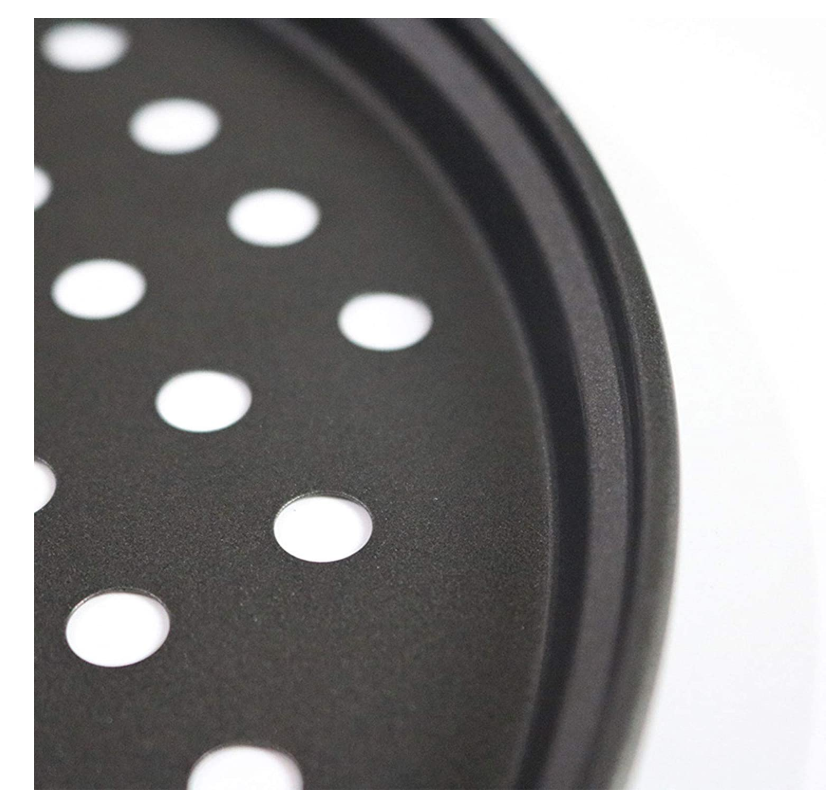 12 inch Round Pizza Pan With Holes,  Carbon Steel Perforated Non-Stick Tray Bake Tool, Crispy Cake Mold for Home Kitchen oven