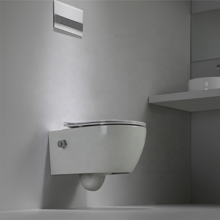 Constant temperature CE wc lavant suspendu rimless wall hung bidet toilet with built-in bidet