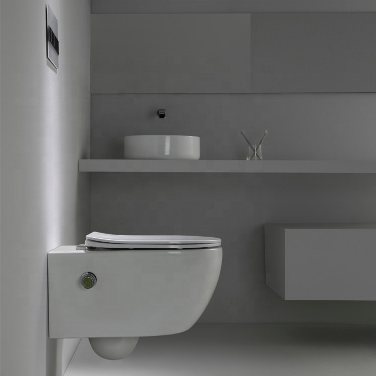 Constant temperature CE wc lavant suspendu rimless wall hung bidet toilet with built-in bidet